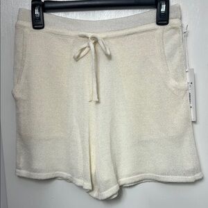 Every, High Rise Drawstring Coordinating
Knit Shorts, Soft White, Size: S